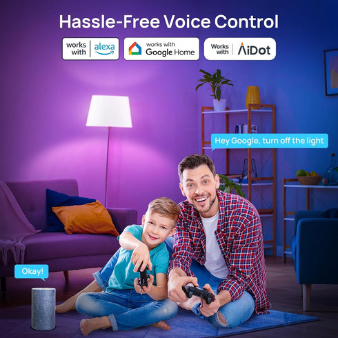 Consciot Smart Light Bulbs, LED Light Bulb That Works with Alexa & Google Home, Music Sync, RGBTW Color Changing Light Bulb, A19 E26 2.4Ghz WiFi Light Bulbs 60 watt Equivalent, 800lm Dimmable, 1 Pack by Consciot