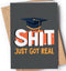 Funny Graduation Card with Envelope, Original Congratulatory Present for College or High School Graduate