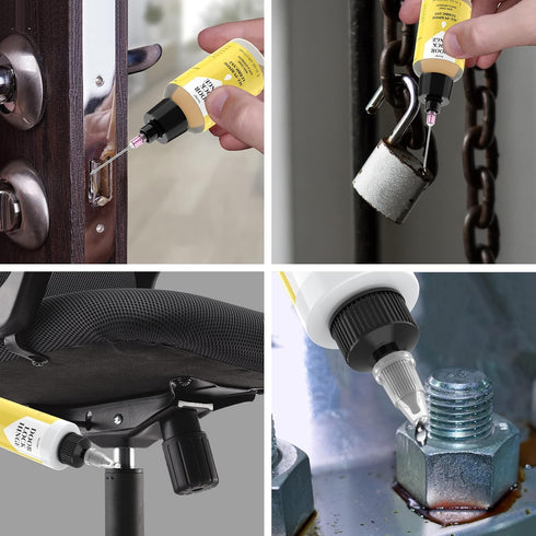 Qucship 4 oz 1 oz Door Hinge Lubricant kit | + Needle Combo, Long-Lasting Lock Lubricant, Hinge, Lock, Tools, Bicycles