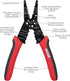 WG-015 8-inch WGGE Professional Wire Stripper/Crimping Tool, Cable Cutter/Crimper, Wiring and Multi-Function Hand Tool
