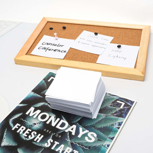 Non-Sticky Blank Notes Cube, 500 Sheets, 3.35x3.35 Inch White Memo Pad for Home Office Writing Supplies