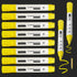 Bright Yellow Easy Clean Dry Erase Markers, 2-in-1 Reversible Dual Tip, Kids Liquid Chalk Pens, 10 Pack