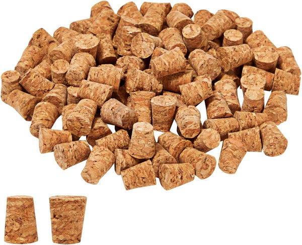 Juvale 100-Pack Tiny Cork Plugs & Mini Stoppers, 0.4 x 0.3 x 0.5 In, Brown for Test Tubes & DIY Crafts