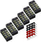 MILAPEAK Terminal Blocks - 12pcs (6 Sets) 4 Positions Dual Row 600V 25A Screw Terminal Strip Blocks with Cover