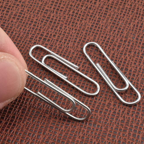 HAHIYO Silver Paper Clips - 1.3" (33mm) Length, Vinyl Coated, 120 Pack for Organizing
