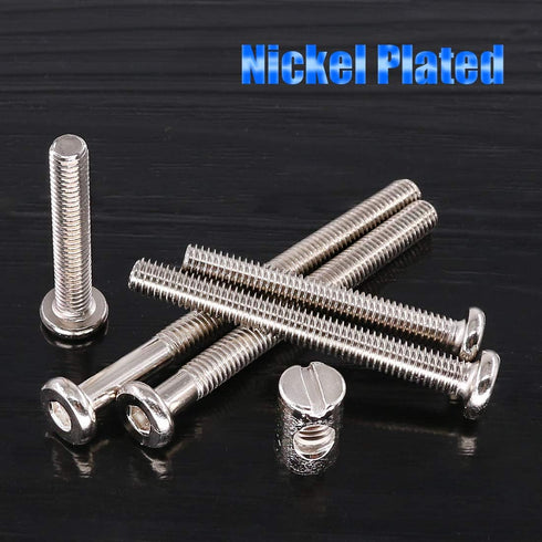 Glarks 100Pcs M6 35/45/55/65/75mm x Hex Drive Socket Cap Furniture Barrel Screws Bolt Nuts Assortment Kit