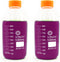 (Pack of 2) 1000ml Leak Proof Media Bottle, Super Thick Graduated with GL45 Screw Cap, Durable 1 Liter Glass Bottle