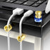 Viaky Magnetic Cord Holder,Gold Magnetic Cable Clip,Metal Cord Holder for Nightstand,Magnetic Cable Management