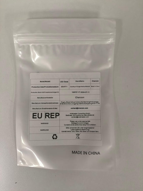 CHANZON 100 pcs 5mm RGB Multicolor LED Diode Lights - Common Cathode, Clear Round Transparent 4 pin