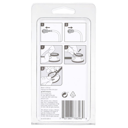 3M 40016 Littmann Stethoscope Spare Parts Kit Black, Compatible with Classic III, Cardiology IV, CORE Digital, Includes