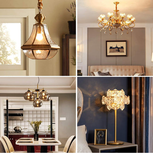 LVWIT G14 LED Filament Globe Bulb 5.5W (40W Equivalent), Dimmable 2500K Warm White E26 Screw Base, Decorative Edison