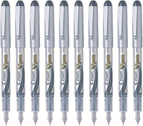 Pilot V Pen (Varsity) Disposable Fountain Pen, Fine Point, Black Ink, Value Set of 10