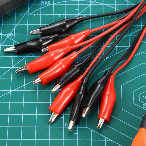 EBOOT 1M Electrical Test Set with Alligator Clips Double-ended Jumper Wires for Electrical Testing (2 Groups)