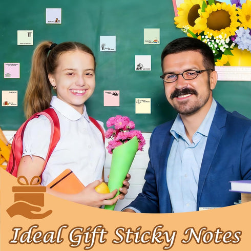 9 Teacher Appreciation Week Gifts Sticky Notes - Pcs Cute Self Stick Notepads Apple Pen Book Design Adhesive Memo Pad