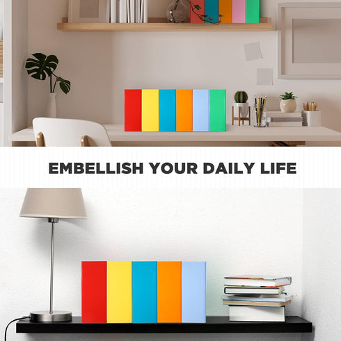 Jutom 32 Pcs Magazine File Holder Set, Colored Foldable Desk Organizer with White Label Stickers, Cute Cat Design