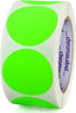 ChromaLabel 2 Inch Round Colored Stickers, 500 Sticky Dots per Roll, High Visibility, Fluorescent Green