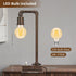 Dimmable 6W Bulb Industrial Table Lamp for Bedroom, Fully Bedside Lamp with USB C+A Ports, Vintage Lamp with Water Pipe