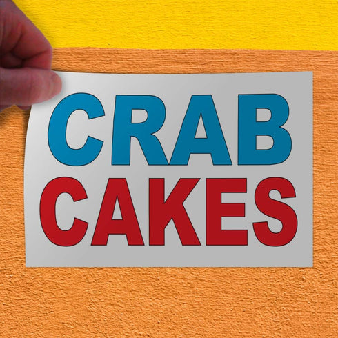 Fastasticdeals 36x24Inches Decal Stickers Multiple Sizes Crab Cakes Blue Red Food Bar Restaurant Truck Industrial Vinyl