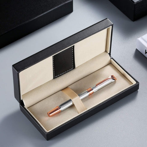 Rollerball Pen Gift Set, Gel Pen for Men, Women, Business, Party & Wedding Black Ink 0.7mm G5 (Gold-Silver)