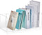 Suzile Clear Acrylic Magazine File Holder with Vertical Compartments, Desk Organizer Book Rack for Paper Folder Office