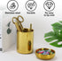 Set 3, MultiBey Gold Desk Organizer of Luxury Paper Clip Holder & Pencil Holder Cup for Office Supplies, Metal Makeup