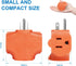 EXTRASTAR 3 Outlet Extender, Heavy Duty Grounded Wall Tab, Electrical Multi-Outlet Power Splitter, Orange
