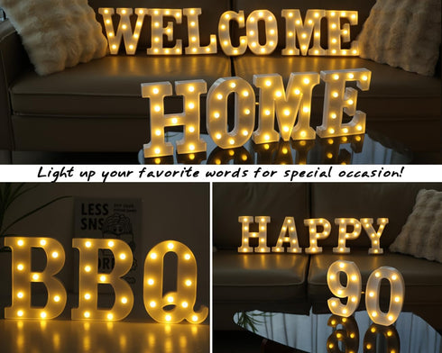 26 Light Up Letters, Led Letter Lights Alphabet, Decorative Lighted Letter, Battery Powered Led Marquee Letters