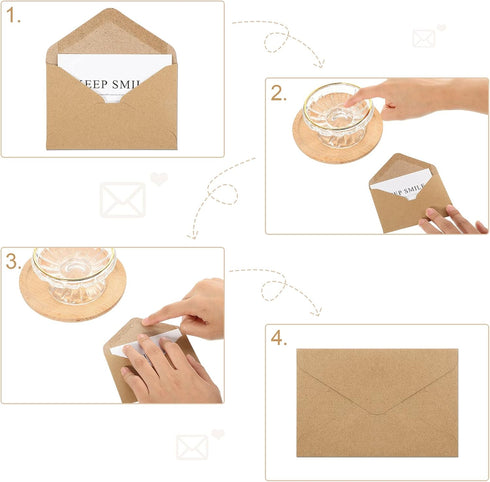 Gift Cards Envelopes Mini Brown Kraft for Small Gift Cards, Invitations, Business Notes (800 Pieces)