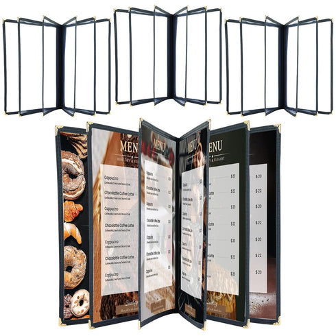 Menu Covers 8.5 x 11 Inch, 6 Page 12 View Clear View