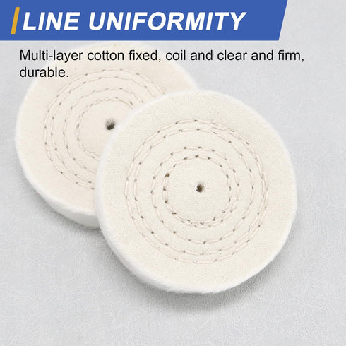 SCOTTCHEN Buffing Polishing Wheel 3" Fine Cotton (50 Ply) with 1/4" Arbor for Drill - 2-Pack