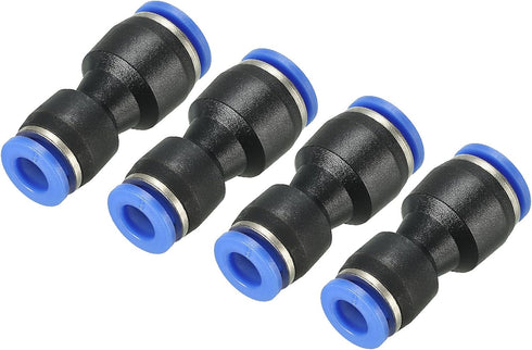 uxcell Push to Connector Fitting, 8mm to 6mm Tube OD Quick Connect Air Line Hose Pipe Fitting, Black (4Pcs)
