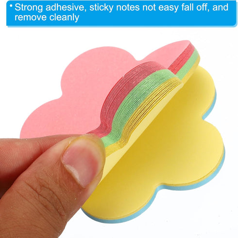 PATIKIL 2.7 x 2.7 Inch Flower Shape Sticky Notes, 6 Pads, Cute Self-Stick Memo Pads, 100 Sheets/Pad for Home Office