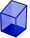 OfficeGoods Acrylic Pen & Pencil Holder, Modern Trapezoid Design Desk Organizer for Home or Office - Blue with Metal