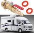 RV Winterize Blowout Adapter Kit with 1/4" Male Quick Connect Plug, 3/4" Male GHT Thread, Ball Valve & 2 Washers