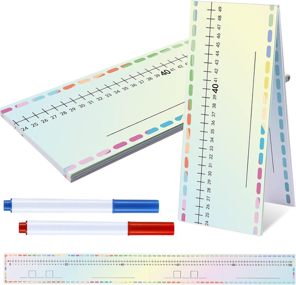 Dry Erase Number Line Board for Students 12 x 5 Inch with 2 Markers - Double Sided Math Manipulatives 0 to 100