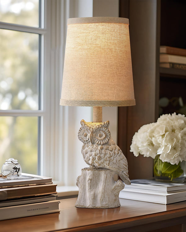 G-SAFAVA 14.25" Small Table Lamp for Living Room Farmhouse Bedside Resin Single