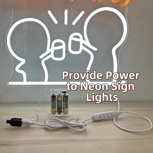 Pack 5V USB Portable Battery for Neon Signs - LED Neon Sign Power Supply, Convert USB-Powered Neon Lights