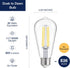 FLSNT Dusk to Dawn Outdoor Sensor ST19 LED Edison Bulb, 5000K Daylight, 7W (60W Eqv.), 800LM,Vintage Filament E26 Base, Auto On/Off Photocell Automatic for Energy-Efficient Outdoor Lighting, 2 Pack by FLSNT