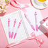 Teling 100 Pcs Breast Cancer Awareness Pink Ribbon Retractable Pens, Bulk Gel Ballpoint Pens for Women, Office Supplies
