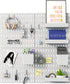 Nafenai 4 Pieces Pegboard Combination Wall Organizer Kit with 11 Accessories, White Modular Hanging Display Pegboard