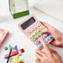 Electronic Calculator, 12 Digits Large LCD Display, Pink Basic Desktop Calculator with Big Buttons