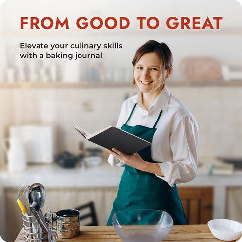 Bakers Recipe Book, Write Your Own Recipes & Record Details, Soft Vegan Leather, 128 Pages