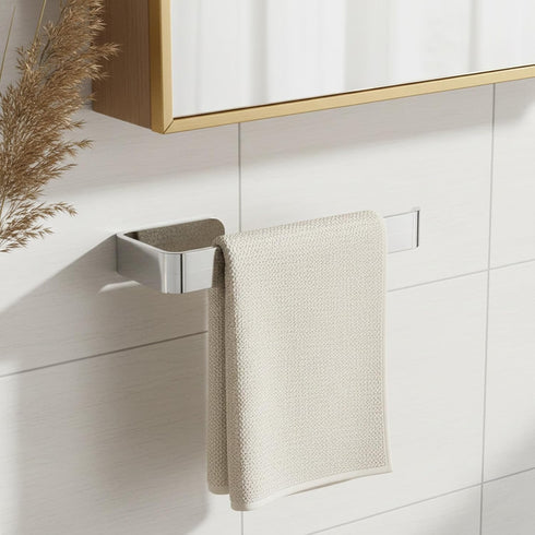 Eldraqth (6 Inch, Hand Towel Holder, Self Adhesive Rustproof Towel Racks for Bathroom Wall Mounted Metal Plating