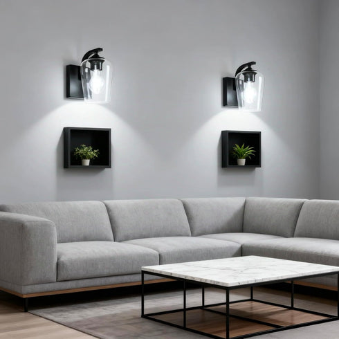 Dimmable Bulb Battery Operated Wall Sconce, Rechargeable Magnetic Wall Lamp with Remote Control, LED & Clear Glass