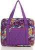 DIWI Quilted Bible Cover Extra Large Sizes 11.25 X 8.25 X 2.75 Inches Bible Tote Case (XL, C2 Purple Garden)