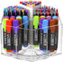 NIUBEE Acrylic Pen Pencil Holder, 6 Compartments for Multi-capacity Marker Storage, 360° Rotating Clear Pencil Cup