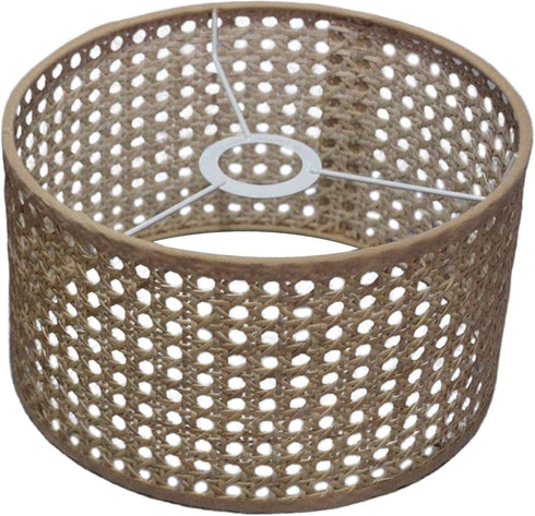 Ioensy Rattan Lampshade, Drum Lampshade for Table Lamp, Floor Lamp, Droplight, Pendant Light