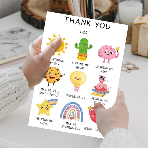 MOROLURU Funny Thank You Card for Teacher, Cute Daycare Teacher Appreciation Cards Gifts for Men Women, Thank You