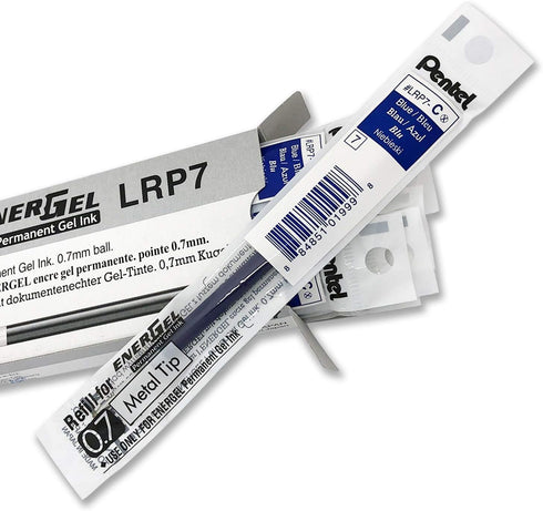 Pentel Refill Ink for EnerGel PRO Permanent Gel Pen, 0.7mm Medium Line, Blue Ink, 12 Count