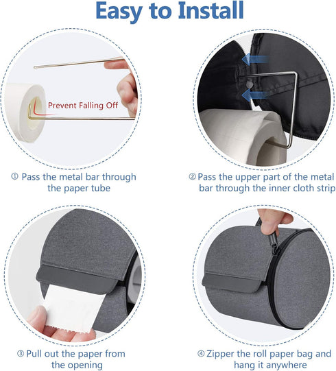 Hanging Toilet Paper Holder, Cat Proof Waterproof Portable Tissue Storage Container for Camping, Bathroom, Kitchen